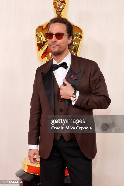 Matthew McConaughey attends the 96th Annual Academy Awards on March 10, 2024 in Hollywood, California.