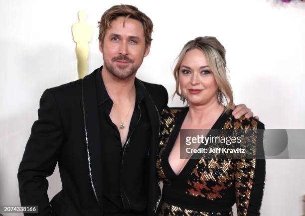 Ryan Gosling and Mandi Gosling attend the 96th Annual Academy Awards at Dolby Theatre on March 10, 2024 in Hollywood, California.