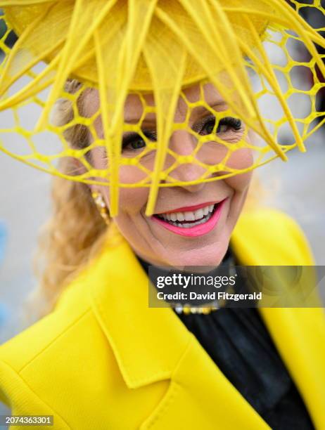 Gloucestershire , United Kingdom - 13 March 2024; Racegoer Viv Jenner prior to racing on day two of the Cheltenham Racing Festival at Prestbury Park...