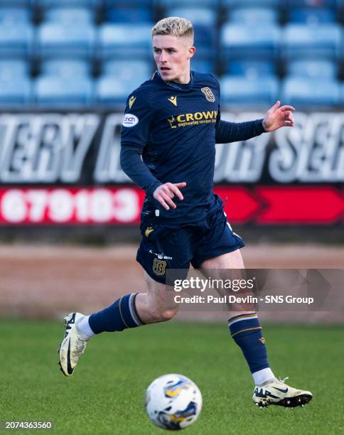 Dundee's Luke McCowan in action during a cinch Premiership match between Dundee and Kilmarnock at the Scot Foam Stadium at Dens Park, on March 02 in...