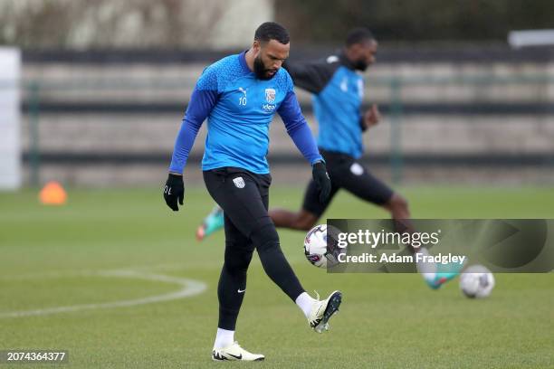 During a first team training session at West Bromwich Albion Training Ground on March 12, 2024 in Walsall, England.