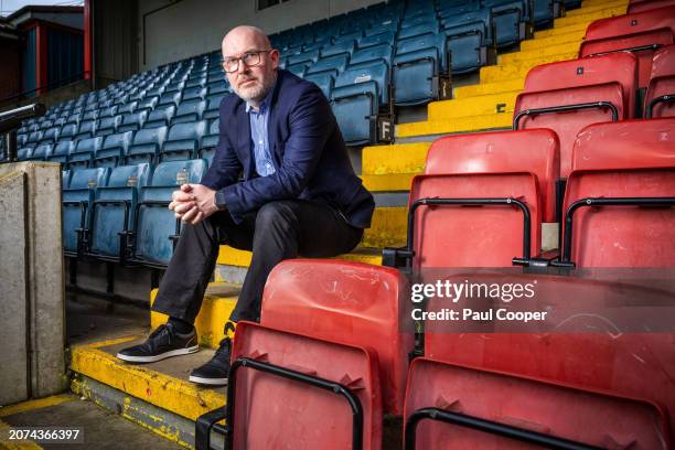 Chairman of Rochdale football club, Simon Gauge is photographed for the Telegraph on February 23, 2024 in Rochdale, England.