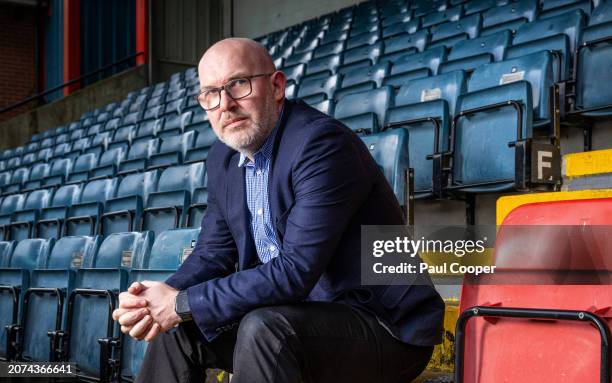 Chairman of Rochdale football club, Simon Gauge is photographed for the Telegraph on February 23, 2024 in Rochdale, England.