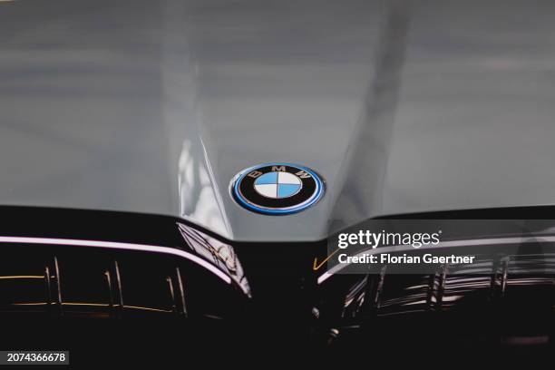 The logo of a BMW car is pictured on March 13, 2024 in Berlin, Germany.