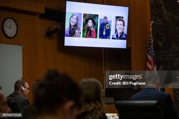 James Crumbley, father of Oxford High School school shooter Ethan Crumbley, sits in court while the prosecution delivers closing arguments during his...