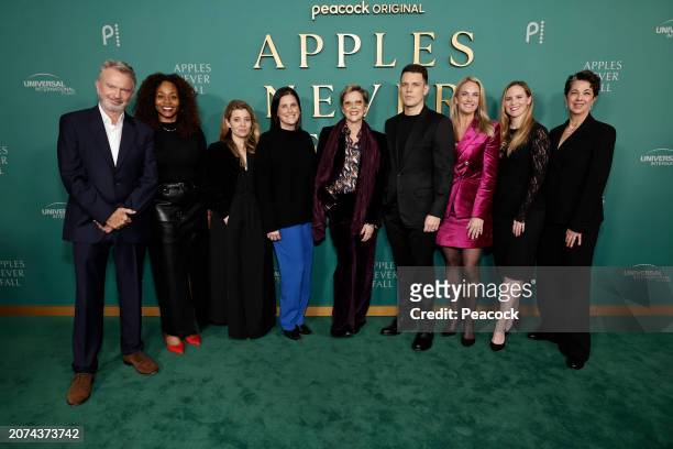 Apples Never Fall Premiere" -- Pictured: Sam Neill, Pearlena Igbokwe, Chairman, Universal Studio Group; Beatrice Springborn, President, Universal...