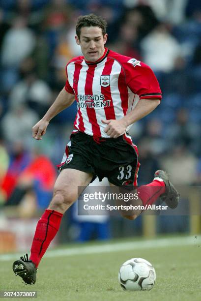 February 28: Paul Telfer of Southampton on the ball during the Premier League match between Blackburn Rovers and Southampton at Ewood Park on...