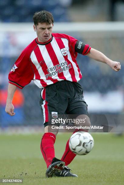 February 28: Jason Dodd of Southampton on the ball during the Premier League match between Blackburn Rovers and Southampton at Ewood Park on February...