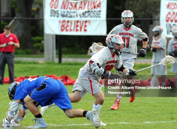 Niskayuna's Dylan Pantalone, , during their boys' lacrosse Section II quarterfinal game against LaSalle on Tuesday May 20, 2014 in Niskayuna, N.Y.