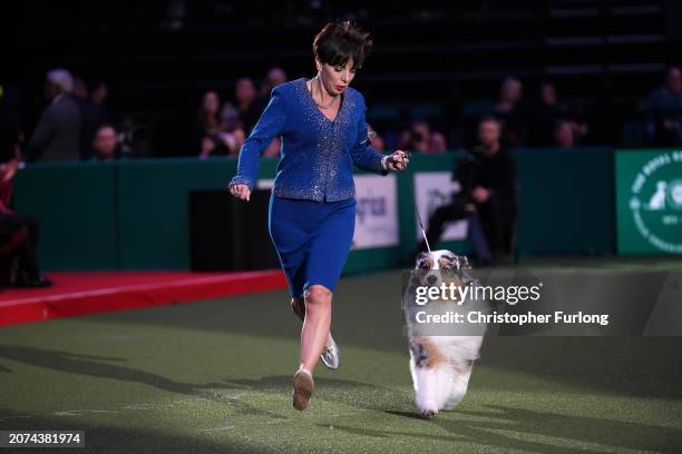 Melanie Raymond and Viking , an Australian Shepherd, aged three, co-owned by Melanie Raymond, John Shaw and Kerry Kirtley from Solihull, Birmingham...