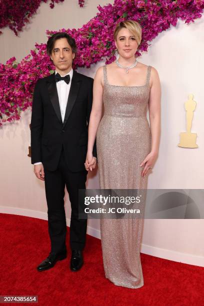 Noah Baumbach and Greta Gerwig attend the 96th Annual Academy Awards on March 10, 2024 in Hollywood, California.