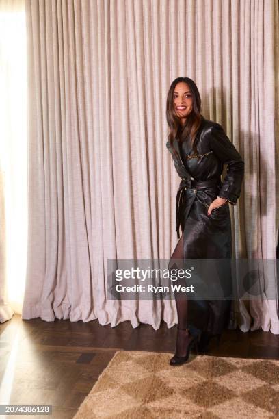 Actor Olivia Munn poses for a portrait before the Chanel And Charles Finch Annual Pre-Oscar Dinner on March 9, 2024 in Los Angeles, California.