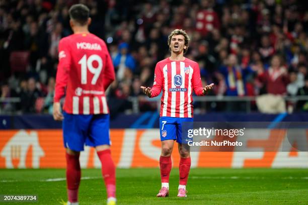 Antoine Griezmann second strikerof Atletico de Madrid and France lament a failed occasion during the UEFA Champions League 2023/24 round of 16 second...