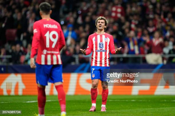 Antoine Griezmann second strikerof Atletico de Madrid and France lament a failed occasion during the UEFA Champions League 2023/24 round of 16 second...