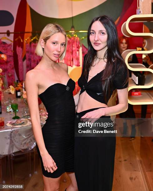 Princess Maria-Olympia of Greece and Denmark and Tish Weinstock attend the Koibird X Maccapani SS24 launch dinner on March 13, 2024 in London,...