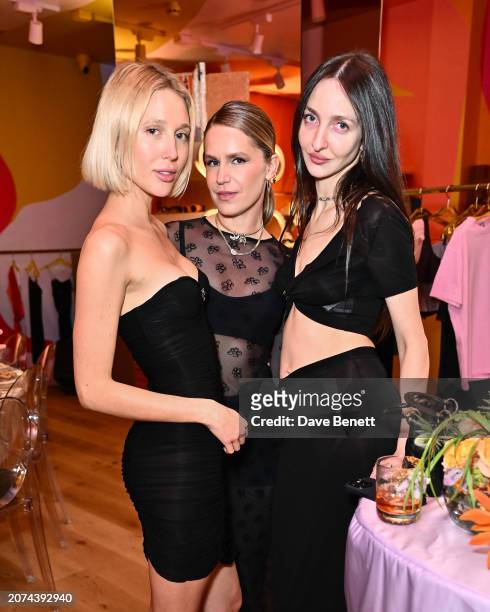 Princess Maria-Olympia of Greece and Denmark, Eugenie Niarchos and Tish Weinstock attend the Koibird X Maccapani SS24 launch dinner on March 13, 2024...