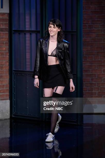 Episode 1498 -- Pictured: Actress Kristen Stewart arrives on March 13, 2024 --