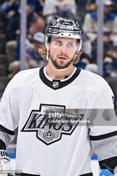 March 13: Los Angeles Kings right wing Adrian Kempe during a regular season game between the Los Angeles Kings and the St. Louis Blues who are...