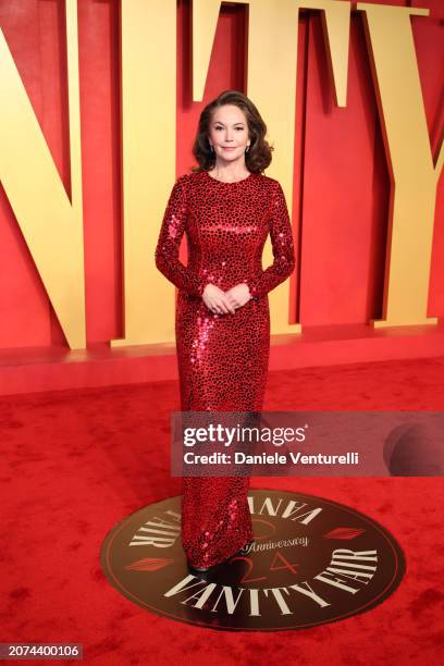 Diane Lane attends 2024 Vanity Fair Oscar Party Hosted By Radhika Jonesat Wallis Annenberg Center for the Performing Arts on March 10, 2024 in...