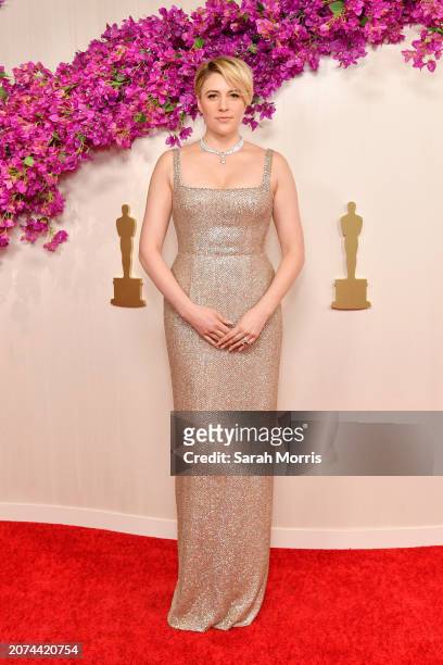 Greta Gerwig attends the 96th Annual Academy Awards on March 10, 2024 in Hollywood, California.