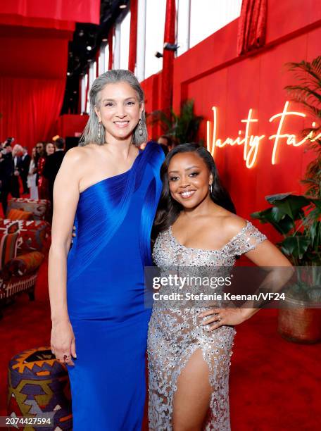 Radhika Jones, Editor-in-Chief of Vanity Fair, and Quinta Brunson attend the 2024 Vanity Fair Oscar Party Hosted By Radhika Jones at Wallis Annenberg...