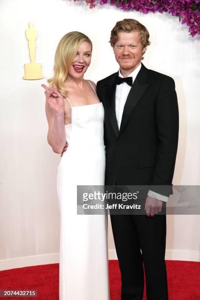 Kirsten Dunst and Jesse Plemons attend the 96th Annual Academy Awards at Dolby Theatre on March 10, 2024 in Hollywood, California.