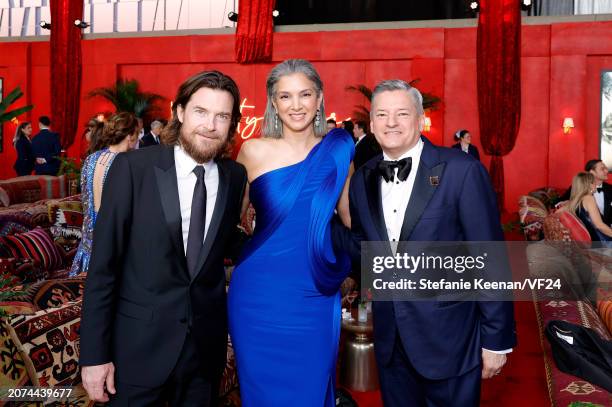 Jason Bateman, Radhika Jones, Editor-in-Chief of Vanity Fair, and Ted Sarandos attend the 2024 Vanity Fair Oscar Party Hosted By Radhika Jones at...