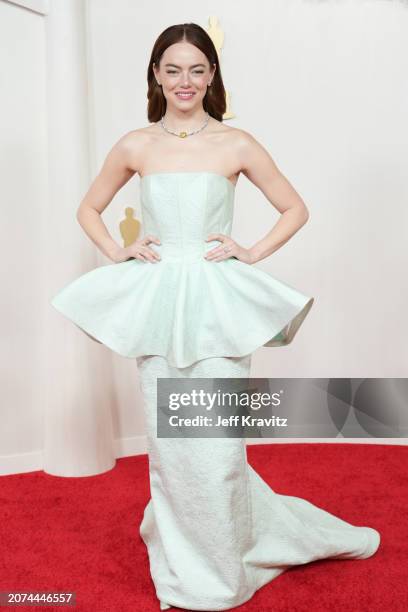 Emma Stone attends the 96th Annual Academy Awards at Dolby Theatre on March 10, 2024 in Hollywood, California.