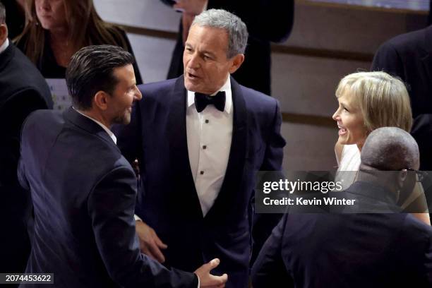 Bradley Cooper, Bob Iger, and Willow Bay in the audience during the 96th Annual Academy Awards at Dolby Theatre on March 10, 2024 in Hollywood,...