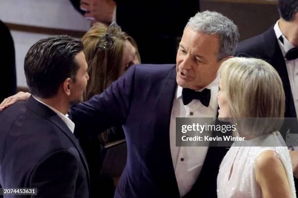 Bradley Cooper, Bob Iger, and Willow Bay in the audience during the 96th Annual Academy Awards at Dolby Theatre on March 10, 2024 in Hollywood,...