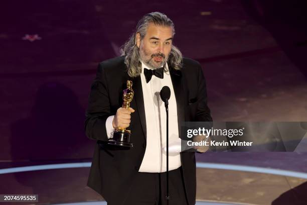 Hoyte van Hoytema accepts the Best Cinematography award for "Oppenheimer" onstage during the 96th Annual Academy Awards at Dolby Theatre on March 10,...