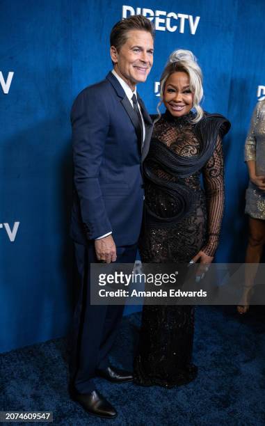 Actor Rob Lowe and television personality Phaedra Parks attend the DIRECTV Streaming With The Stars Hosted by Rob Lowe event at Spago on March 10,...