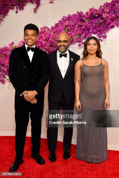 Elijah Wright, Jeffrey Wright and Juno Wright attend the 96th Annual Academy Awards on March 10, 2024 in Hollywood, California.