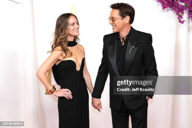 Susan Downey and Robert Downey Jr. Attend the 96th Annual Academy Awards at Dolby Theatre on March 10, 2024 in Hollywood, California.