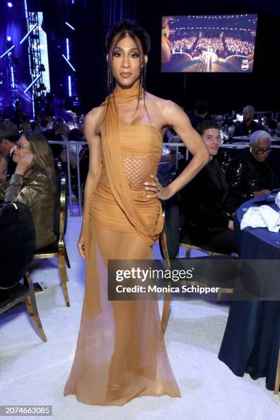 Michaela Jaé Rodriguez attends the Elton John AIDS Foundation's 32nd Annual Academy Awards Viewing Party on March 10, 2024 in West Hollywood,...