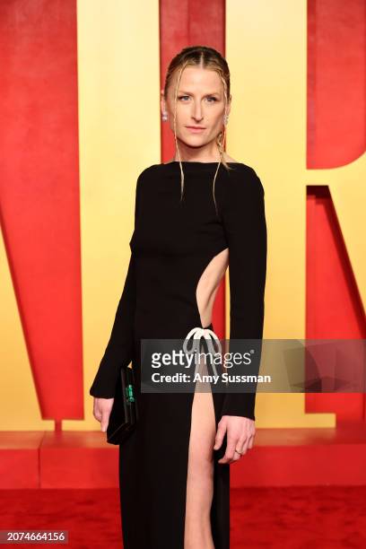 Mamie Gummer attends the 2024 Vanity Fair Oscar Party Hosted By Radhika Jones at Wallis Annenberg Center for the Performing Arts on March 10, 2024 in...