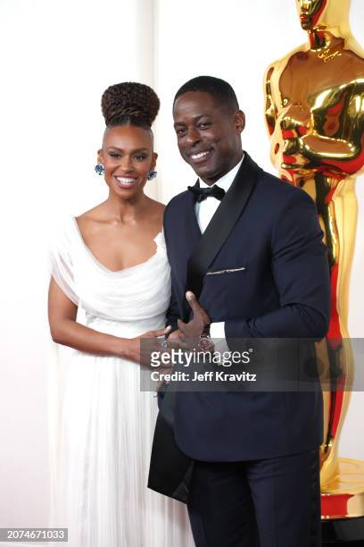 Ryan Michelle Bathe and Sterling K. Brown attend the 96th Annual Academy Awards at Dolby Theatre on March 10, 2024 in Hollywood, California.