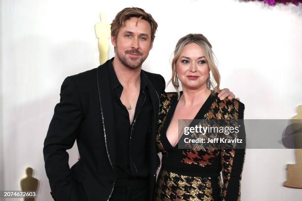 Ryan Gosling and Mandi Gosling attend the 96th Annual Academy Awards at Dolby Theatre on March 10, 2024 in Hollywood, California.