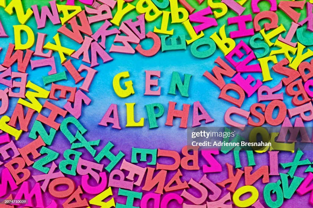 Colorful Craft Letters Spelling the Word “Gen Alpha”
