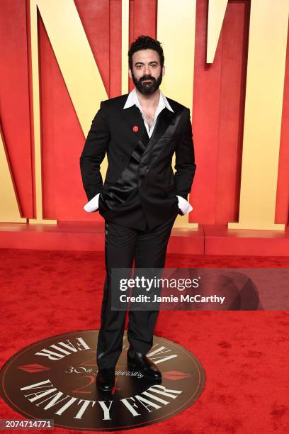 Morgan Spector attends the 2024 Vanity Fair Oscar Party Hosted By Radhika Jones at Wallis Annenberg Center for the Performing Arts on March 10, 2024...