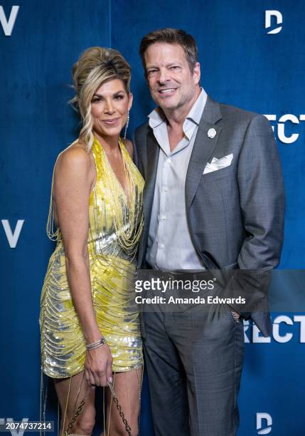 Television personality Alexis Bellino and John Janssen attend the DIRECTV Streaming With The Stars Hosted by Rob Lowe event at Spago on March 10,...