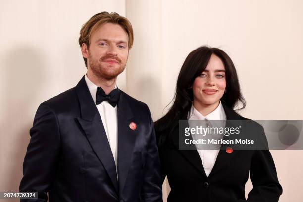Finneas O'Connell and Billie Eilish attend the 96th Annual Academy Awards on March 10, 2024 in Hollywood, California.