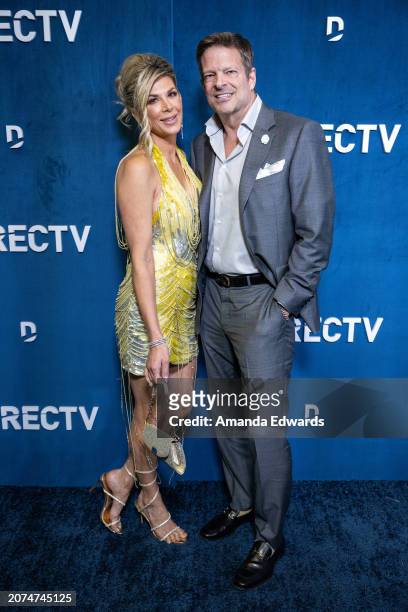 Television personality Alexis Bellino and John Janssen attend the DIRECTV Streaming With The Stars Hosted by Rob Lowe event at Spago on March 10,...