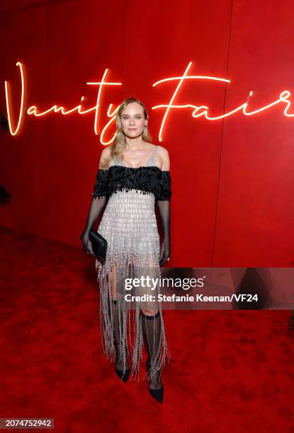 Diane Kruger attends the 2024 Vanity Fair Oscar Party Hosted By Radhika Jones at Wallis Annenberg Center for the Performing Arts on March 10, 2024 in...