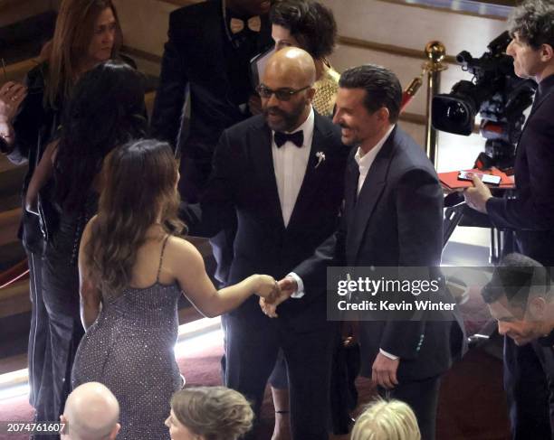 Juno Wright, Jeffrey Wright, and Bradley Cooper in the audience during the 96th Annual Academy Awards at Dolby Theatre on March 10, 2024 in...