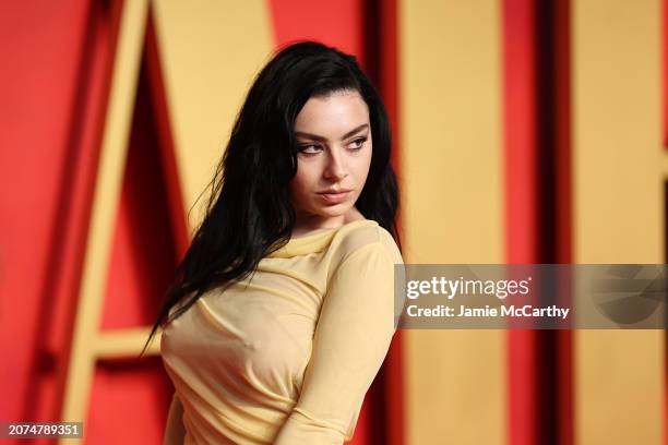 Charli XCX attends the 2024 Vanity Fair Oscar Party Hosted By Radhika Jones at Wallis Annenberg Center for the Performing Arts on March 10, 2024 in...