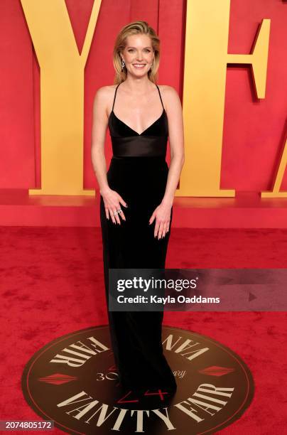 Meghann Fahy attends the 2024 Vanity Fair Oscar Party Hosted By Radhika Jones at Wallis Annenberg Center for the Performing Arts on March 10, 2024 in...