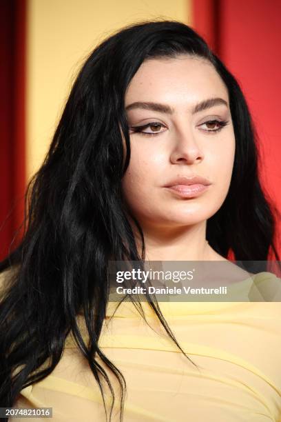 Charli XCX attends the 2024 Vanity Fair Oscar Party Hosted By Radhika Jones at Wallis Annenberg Center for the Performing Arts on March 10, 2024 in...