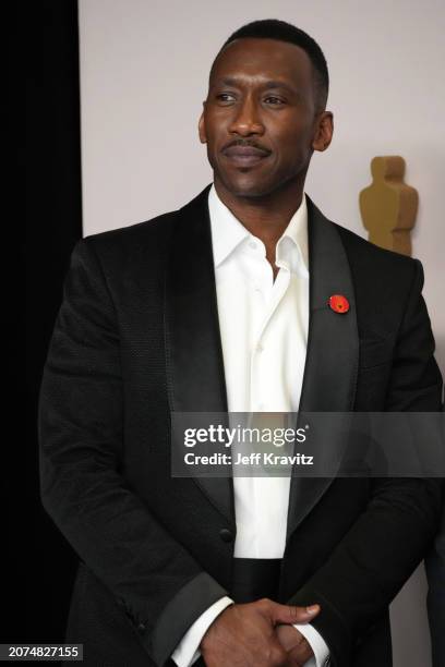 Mahershala Ali poses in the press room during the 96th Annual Academy Awards at Ovation Hollywood on March 10, 2024 in Hollywood, California.