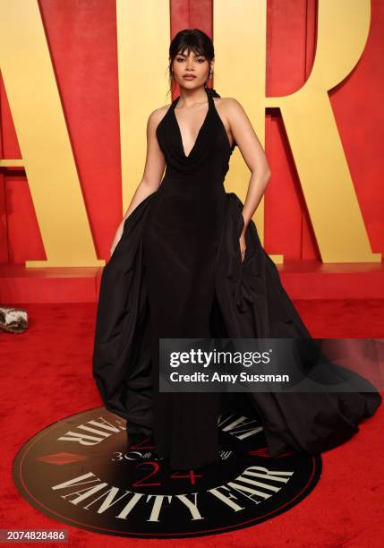 Ariana Greenblatt attends the 2024 Vanity Fair Oscar Party Hosted By Radhika Jones at Wallis Annenberg Center for the Performing Arts on March 10,...